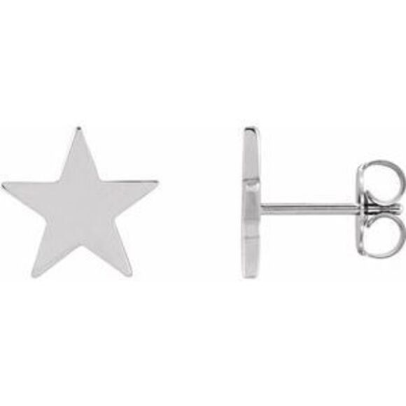 Kazi Luxury Platinum mm Star Friction Post Back Earrings